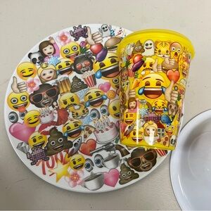Kids emoji plate bowl sippy cup set vintage 3 piece baby cereal